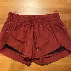 Women's Red Athletic Shorts